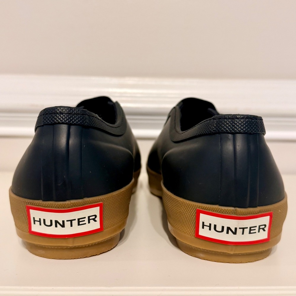 Hunter Original Rubber Loafers Black Waterproof Slip On Shoes Mens 9 Womens 10 - Picture 5 of 6